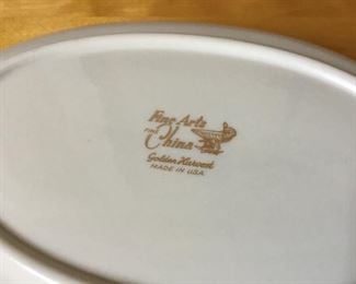 Vintage 1960's "Golden Harvest" dishes with completer pieces, made by Fine Arts (USA)