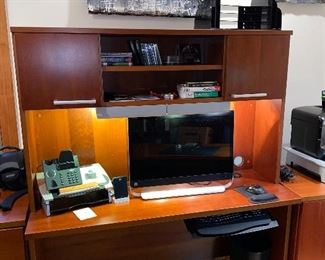 OFFICE DESK WITH HUTCH 60”L x 22”D x 67”H