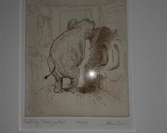 ALLEN REID LITHOGRAPH " GETTING READJUSTED"