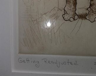 ALLEN REID LITHOGRAPH " GETTING READJUSTED"