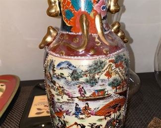 ASIAN HAND-PAINTED VASE