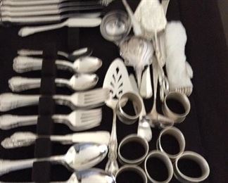 Silver platted beautiful Rogers silver service of 12