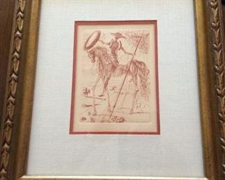 Dali original etching. Certified authenticity paperwork