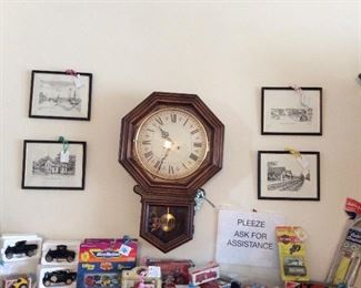Wooden clock. Framed Artwork