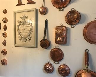 Huge copper collection, fun and function, French farmhouse favorites