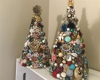 Vintage jewelry trees,great gifts, perfect for the holiday, old sparkle new shine, Christmas trees