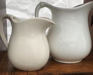 White English ironstone, great for fliers,kitchen storage vessels, wonderful white decor, white pitchers