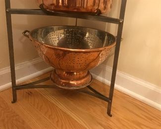 Large copper collander, kitchen copper, 