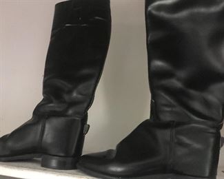 Black leather English riding boots