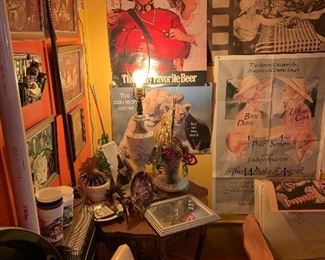 Posters, Wall Art, tables, lighting...It took time to create this cool party room