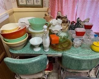 Vintage table, chairs, kitchenware and more