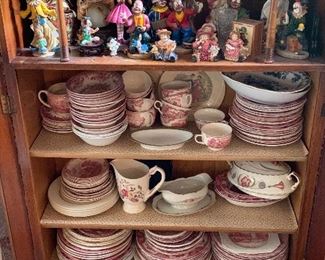 Red and White Transfereware