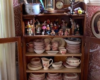 Lovely wood display cabinet with glass panel doors