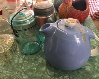 Ball Jars, 50’s style ceramic teapot
