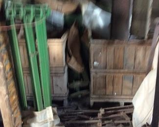 LARGE SHIPPING CRATES FILLED WITH JOHN DEERE TRACTOR PARTS