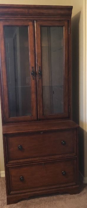 Bookcase w Glass Door and Drawers