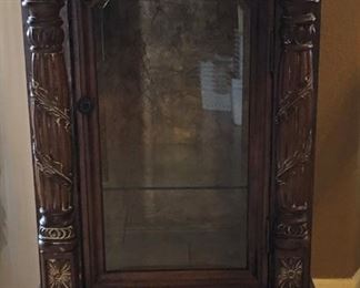 Gold Leaf Lined Lighted Cabinet