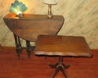 Vintage Small Dropleaf Gateleg & Brass Claw Foot Accent Tables