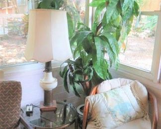 Vintage Wood Barrel Chair on Casters