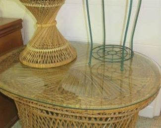 Vintage Wicker Coffee Table/Plant Stands