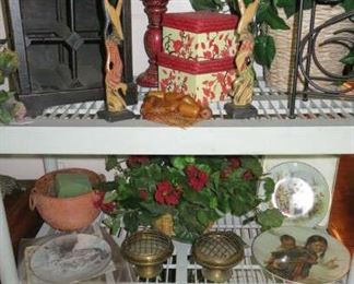 Items from Indonesia, Wine Racks, Silk Plants, Collector Plates