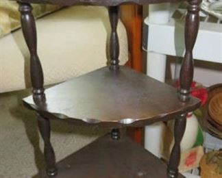 4 Tier Wood Corner Wall/Standing What Not Shelf