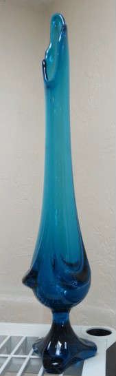 Vintage Blue Swung Stretch Glass Vase