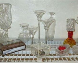 Glass Candle Sticks, Holders