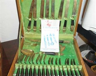 Vintage Brass T Seng & Co Brass Flatware Set