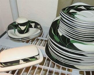 Sango Quadrille Black Lilies China Set
