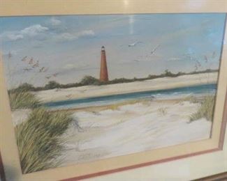 Artist Signed Anthony Bell Light House Painting