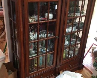 Beautiful window pane china display or book cabinet.