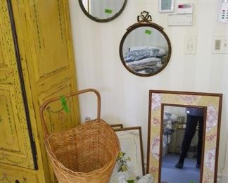 Maxcera mirror with mosaic frame matches outdoor bistro set. Round mirrors to new owners.