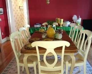 Bausman dining room suite  Ceramic pumpkins and asparagus tureen NFS.