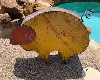Outdoor metal pig