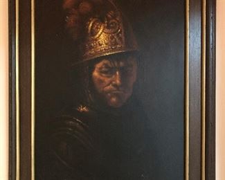 GOLDEN HELMET OIL PAINTING