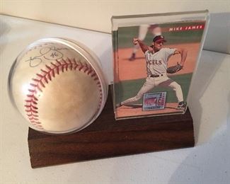 Mike James Autographed Baseball