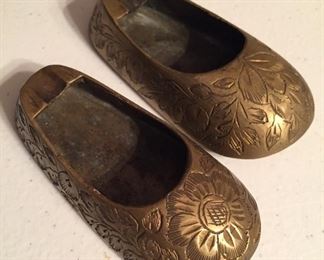 Brass Shoe Ashtrays