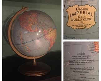 Vintage Crams Imperial 12" World Globe