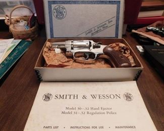 Vintage Nickel Smith & Wesson Model 30-1 Revolver in Box(32 Caliber/Permit or CCW Required for Purchase)