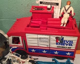 Evil Knievel Figure and Scramble Van