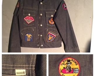 Second Vintage Boys Toughskins Jacket with Patches(85th Bomb Squadron Patch)