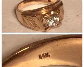 14K Gold Ring with CZ