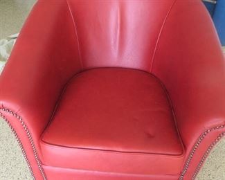 Red Leather Club Chair
