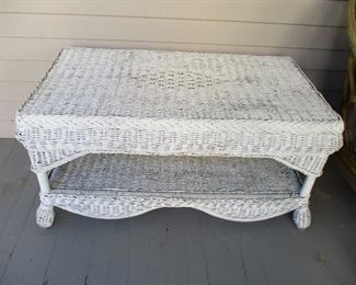 wicker coffee table