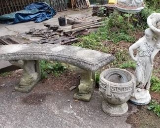 cement bench & planters