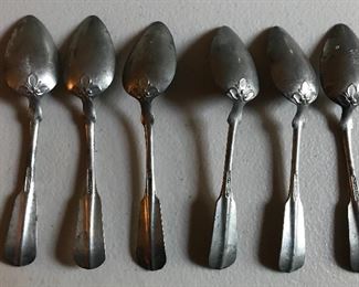 Early pewter spoons by C. Parker