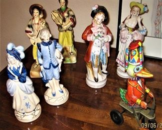 Chalk and Porcelain Figurines, Vintage, Pedal Toy of Bird!