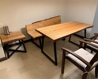 Custom-Made Ash Bench & Tables