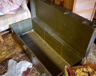 the old metal trunk fabric was in